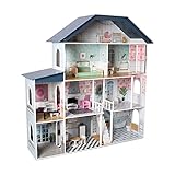 DEQUBE- Casa de muñecas de Madera - Casita de Juguete de 4 Pisos - Mansión para muñecas...