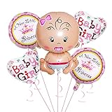 QWEQWE 5 globos decorativos para ducha de bebé, globos de helio para baby shower,...