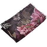Duendhd Puerta de Cristal Cortina Decorativa Dormitorio Peonía Velo Cortina Tul con...