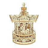 ROKR Carrusel Puzzles 3D Adultos Maquetas de Madera para Construir para Montar Tiovivo...