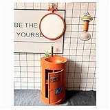 WKY Lavamanos Bano con Mueble Hierro Forjado Retro Lavabo Pequeno Estilo Industrial...