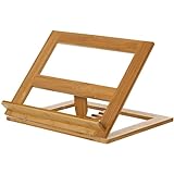 Atril de lectura ajustable madera bambu natural 33x26x22 cm