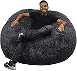 bananair - Puff Gigante de Piel inmensa XXL, 120 cm de diámetro con Espuma triturada...