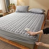 Single Fitted Deep Pocket Sheet,Extra Deep Pockets Sheets Mattress,Thicken Quilted Cotton...