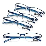 TERAISE 4PCS Moda Gafas de lectura con luz anti-azul Lectores de calidad Gafas para...