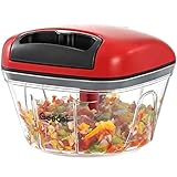 Geedel Picadora de Alimentos, Picadora Manual Fácil de Limpiar y Segura, Picadora de...