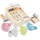 New Classic Toys Caja registradora con Dinero, escáner y Tarjeta bancaria (Madera), Color...