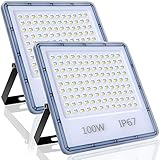 YIQIBRO 100W Focos LED Exterior 2 Piezas, 10000LM 6500K Superbrillante Blanco Frío Foco...
