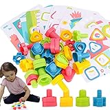 higyee Tuercas y pernos para,Juguetes Surtidos de Formas y Colores | Montessori Sorting...