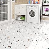 Livelynine 32 Losetas Suelo Vinilo Autoadhesivo Blanco Vinilo Suelo Efecto Terrazo Suelo...