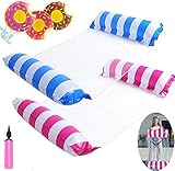 2PCS Hamaca de Agua 4 en 1 Piscina Tumbona Hamaca Inflable de Agua Flotante colchoneta...