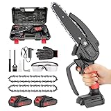 Mini Motosierra Bateria 6 Pulgadas, Eléctrica Motosierra de Mano Pequeñas Sierra Podar...