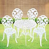 Conjunto Mesa y Sillas Exterior y Jardín Muebles de Aluminio Blanco Alta Resistencia....