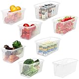 Kurtzy Pack de 8 Contenedores Organizador Nevera Cocina y Alacena con Asa 32 cm de Largo...