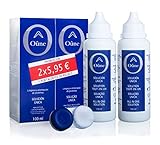 Líquido de lentillas Oûne 2 x 100 ml más portalentes. Solución para limpieza y...