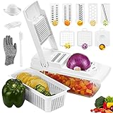 Mandolina de Cocina Profesiona,15 en 1 Cortador de Verdura ,Picador Manual con Separador...