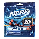 Pack de Repuesto de 20 Dardos Nerf Elite 2.0 - Incluye 20 Dardos Nerf Elite 2.0 Oficiales,...