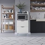 Buyqualia Mueble alacena con cajones y Hueco para microondas Armario bajo Cocina (Alto 136...