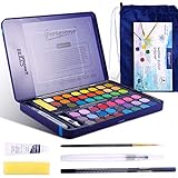 Aokyom Acuarelas,48 Colores Pintura de Acuarela Sólida Juego Set de Pinturas Acuarela...