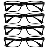 The Reading Glasses Company Gafas De Lectura Negro Lectores Valor Pack 4 Estilo DiseÃ±ador...