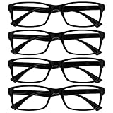 The Reading Glasses Company Gafas De Lectura Negro Lectores Valor Pack 4 Estilo Diseñador...