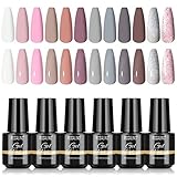 ROSALIND Esmaltes Semipermanentes de Uñas en Gel, 12pcs UV LED Esmaltes Semipermanentes...