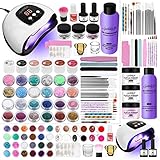 SPTHTHHPY Colección Pintauñas Semipermanente Lámpara LED de 48W + kit uñas acrilicas...