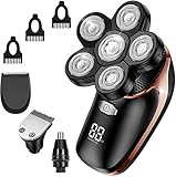 ATEEN Afeitadora de cabeza, maquinilla de afeitar eléctrica mojada/seca para hombre, sin...
