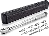 LLAVE DINAMOMETRICA 1/4' 2-24 Nm Con 9 puntas HEX y TORX, certificado