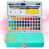 Artistro Acuarelas, 48 Colores Intensos en Caja Portátil, Incluye Colores Metalizados y...