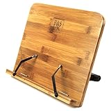 H&S Soporte de Bambú para Libros de Recetas - Atril de Madera para Estudiar - Soporte de...