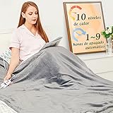 Manta Electrica grande Termica Cama 160x130cm, 10 niveles de calor y temporizador de...