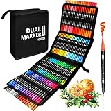 AFXXE Rotuladores Lettering 120 Colores, Rotuladores Punta Pincel, Rotuladores Doble Punta...