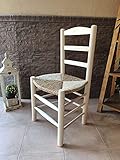 Silla Torneado Circular Asiento Tejido con Enea. Madera al Natural para Posterior Pintado....