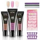 Kit Uñas De Gel, Jane Choi 3 Colores UñAs Gel Para Uñas Uv Bulider Gel (Desnudo, Rosa,...