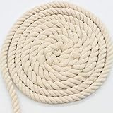 AILINDA Cuerda suave trenzada 100% algodón de 10 mm, cuerda gruesa para macramé, tejer,...