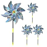 4 pcs Molino de Viento Reflectante, Molinillo de Viento, Control Reflectante de Pájaros,...