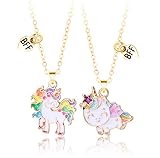 Pwsap BFF Collares con Colgante de Unicornio de Dibujos Animados, Mejores Amigos Collares...