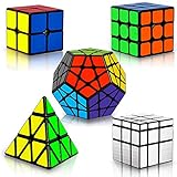 Coolzon Cubo Magico Set, 5 Pack Speed Cube Set 2x2x2 3x3x3 Megaminx Pyraminx Mirror Magic...