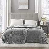 Beautyrest peluche manta, reina, color gris
