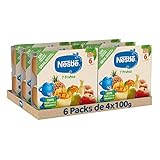 NESTLE Puré Manzana Mango, desde 6 meses, Pack de 6 (4x100g.), Fórmula mejorada
