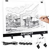 ARTDOT Tableta de dibujo A3 con brillo ajustable, mesa de luz con soporte ajustable y...