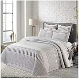 COTTON ARTean- Colcha Bouti RIS Cama de 150 ( 250x260 cm). Incluye 2 Fundas de cojín.