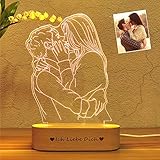 Foto personalizada Lámpara 3D Grabado de fotos Texto personalizado Lámpara LED 3D Luz...