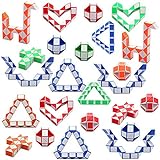 Viccess 24 Piezas Juguetes de Rompecabezas de Serpiente Magic Snake Cube Mini Serpiente...