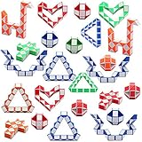 Viccess 24 Piezas Juguetes de Rompecabezas de Serpiente Magic Snake Cube Mini Serpiente...
