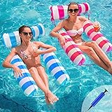 MLRYH 2Pcs Hamaca de Agua, 4 -En- 1 Tumbona Hinchable Colchoneta Hinchable Plegable...