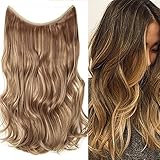 20'(50cm) Extensiones de Cabello Natural con Hilo Invisible Sin Clip Pelo Sintético Una...