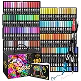 Rotuladores Lettering De 160 Colores, Efimeso Rotuladores Punta Pincel, Brush Pen...