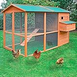 Gallinero Oslo para 8-12 gallinas - Gran Tamaño - Gallinero de Madera Exterior - Refugio...